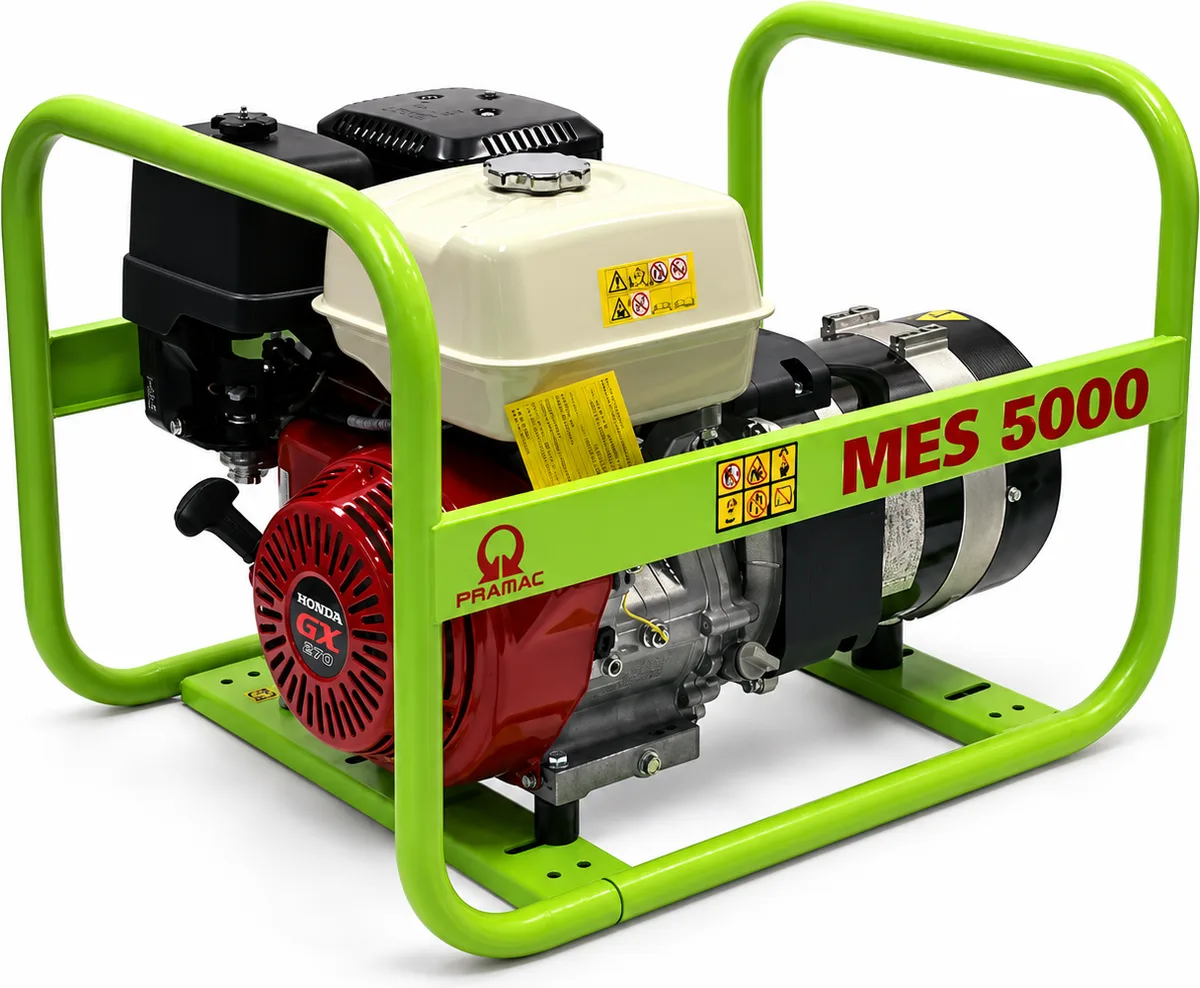 Generador de gasolina Pramac MES5000 · Honda GX270 · 3,9 kW continuos — foto principal