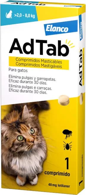 AdTab Comprimidos Masticables Antiparasitarios para Gatos 2-8 Kg — foto principal