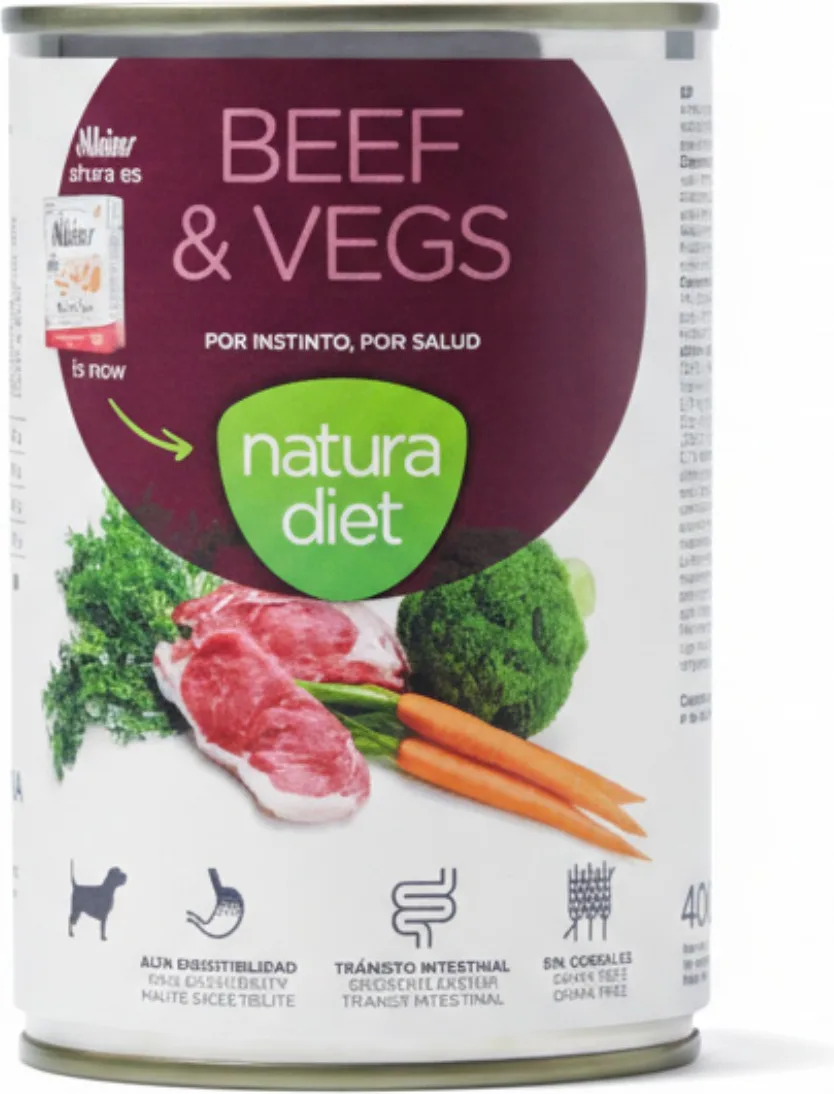 Lata Perro Natura Diet Beef & Vegs 400g — foto principal