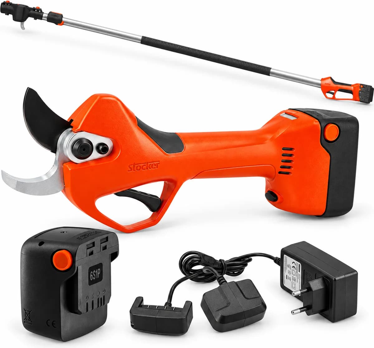 Pack Stocker Magma E-40 TP 21 V con pértiga telescópica 190-310 cm, batería 2,6 Ah y cargador doble — foto principal