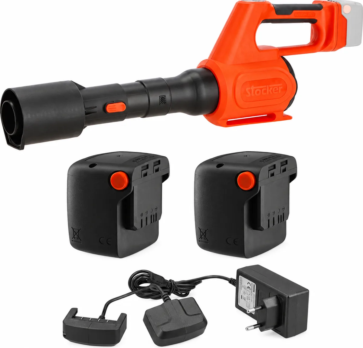 Kit soplador Stocker Power 21 V 630 + 2 baterías 4 Ah + cargador doble — foto principal