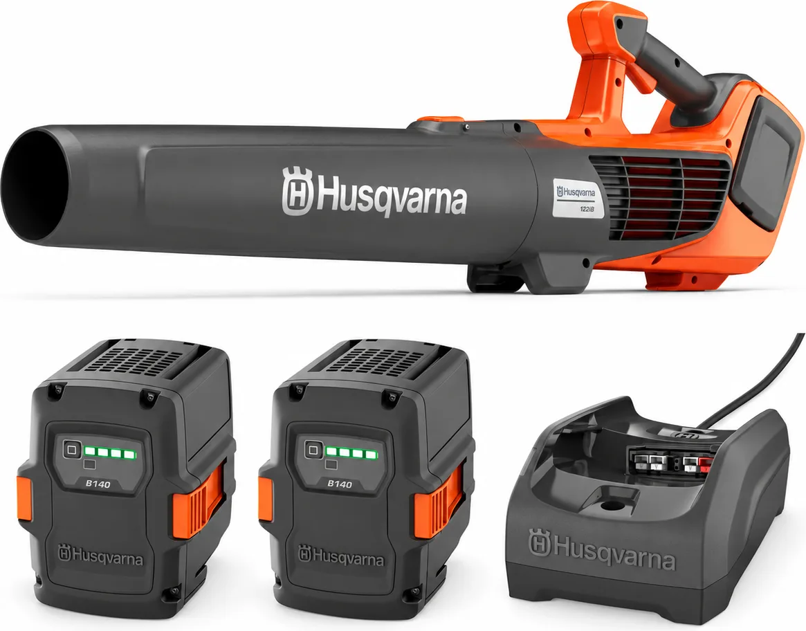 Pack soplador Husqvarna 122iB + 2 baterías 40-B140 36 V 4 Ah + cargador 40-C80 — foto principal