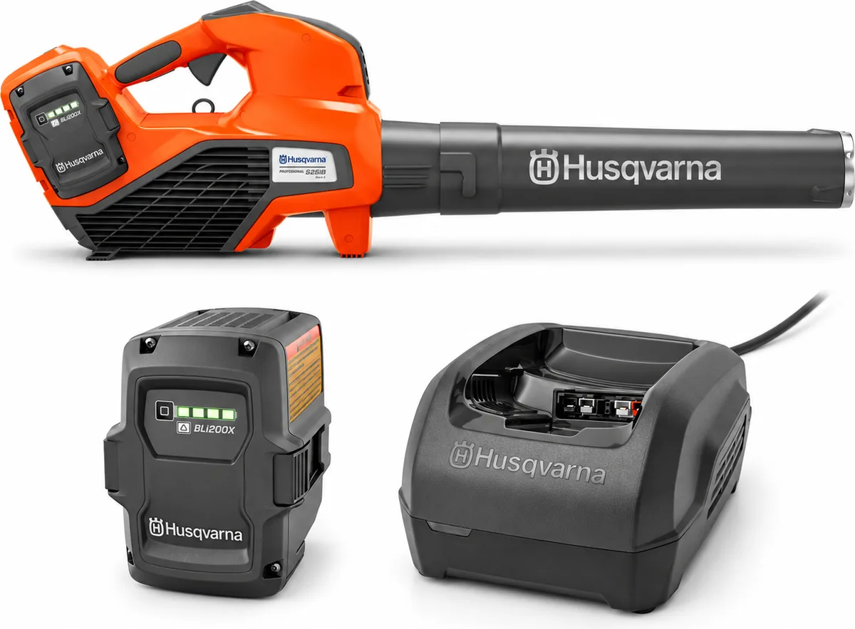Pack soplador Husqvarna 525iB Mark II + 2 baterías BLi200X 5 Ah + cargador QC250 — foto principal