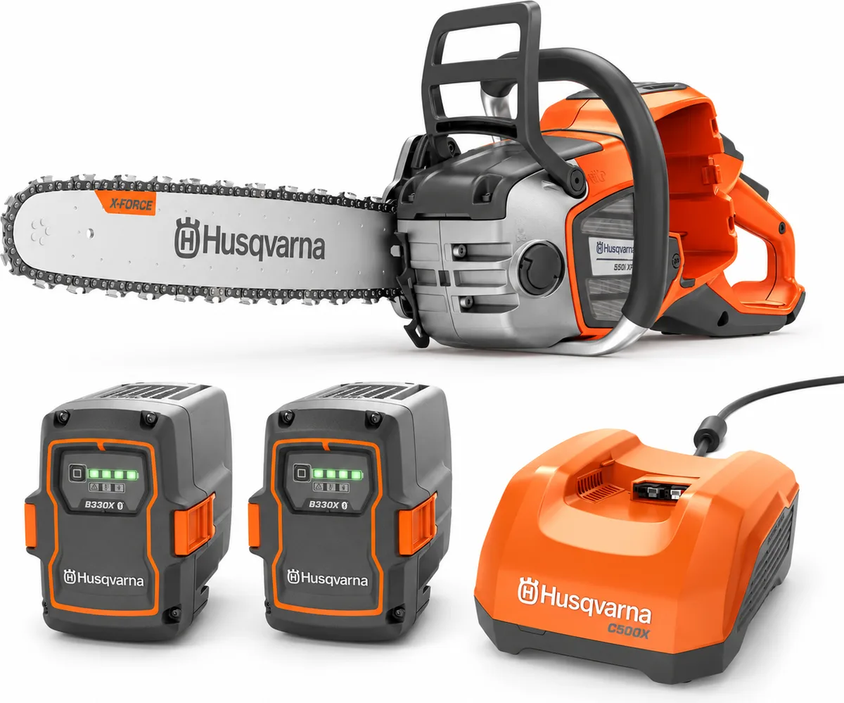 Kit motosierra Husqvarna 550i XP 38 cm + 2 baterías B330X 9 Ah + cargador C500X — foto principal