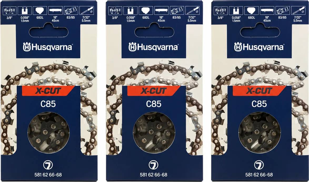 Pack 3 cadenas de motosierra Husqvarna X-CUT C85 68 eslabones · 3/8 · 1,5 mm — foto principal