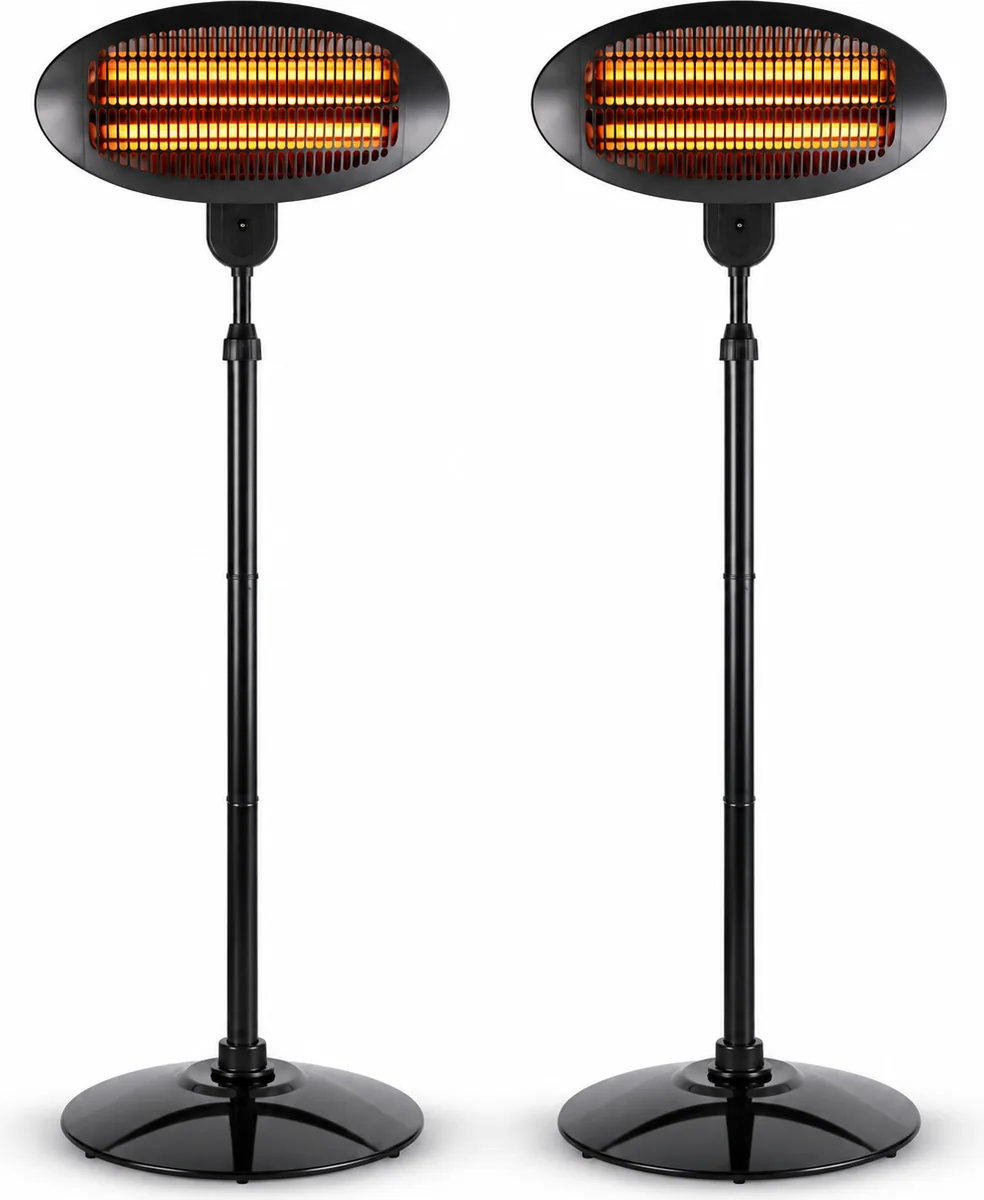 Pack oferta 2 estufas eléctricas de exterior con pie Koopman EE5000030 2000 W IPX4 — foto principal
