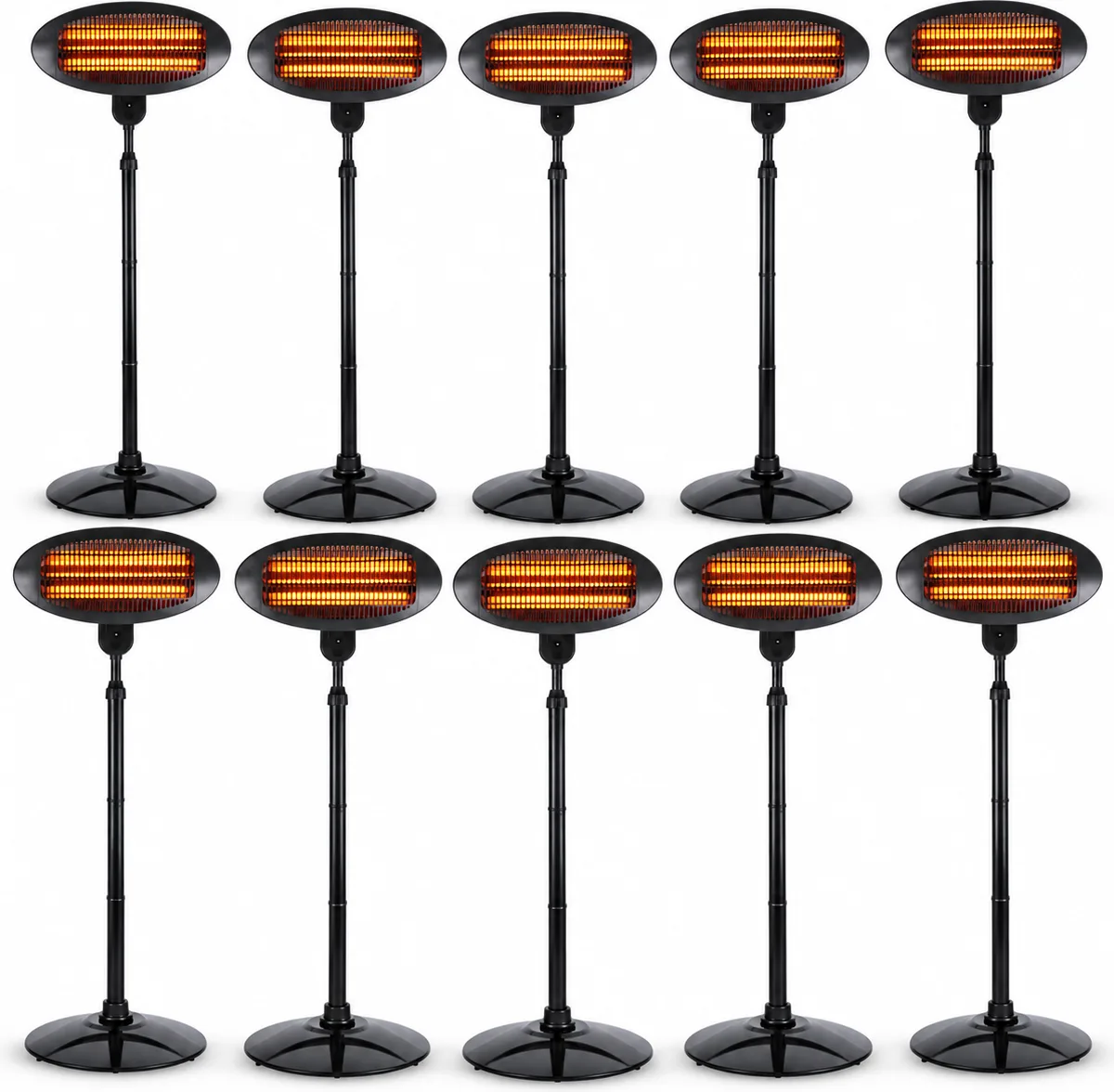 Pack oferta 10 estufas eléctricas de exterior con pie Koopman EE5000030 2000 W IPX4 — foto principal