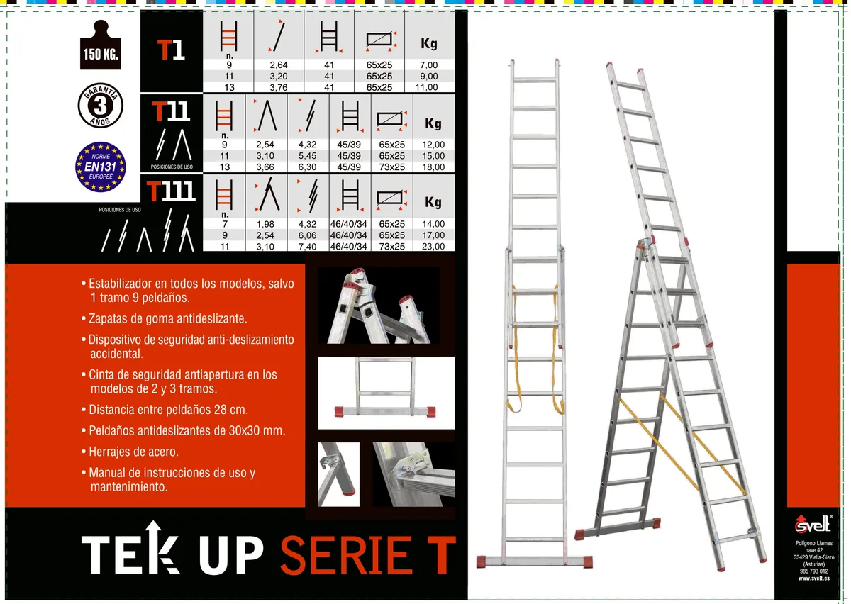 Escaleras transformables Svelt de 3 tramos: 7, 9 y 11 peldaños — foto principal