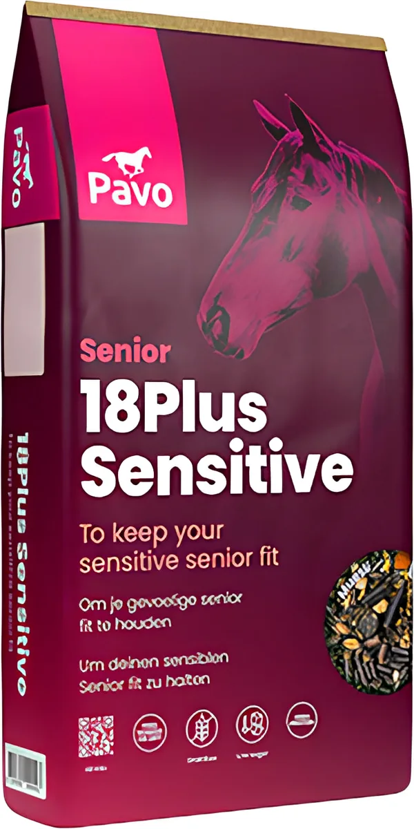 Pavo 18Plus Sensitive - Muesli para caballos senior sensibles 15 kg — foto principal
