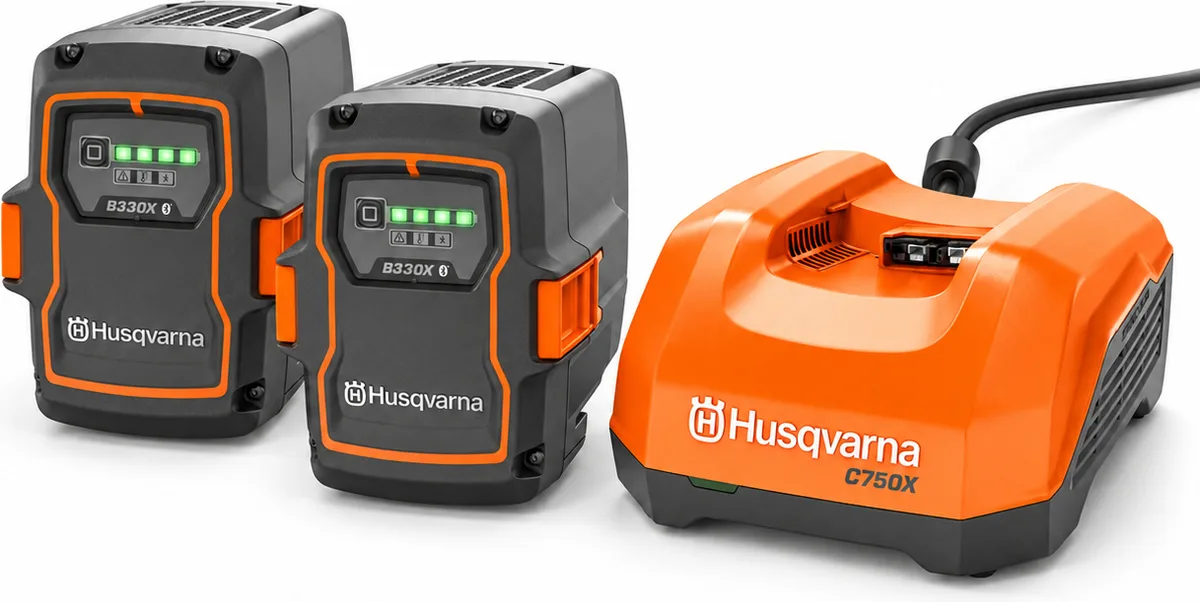 Pack Husqvarna 2 baterías 40-B330X + cargador 40-C750X 750 W — foto principal