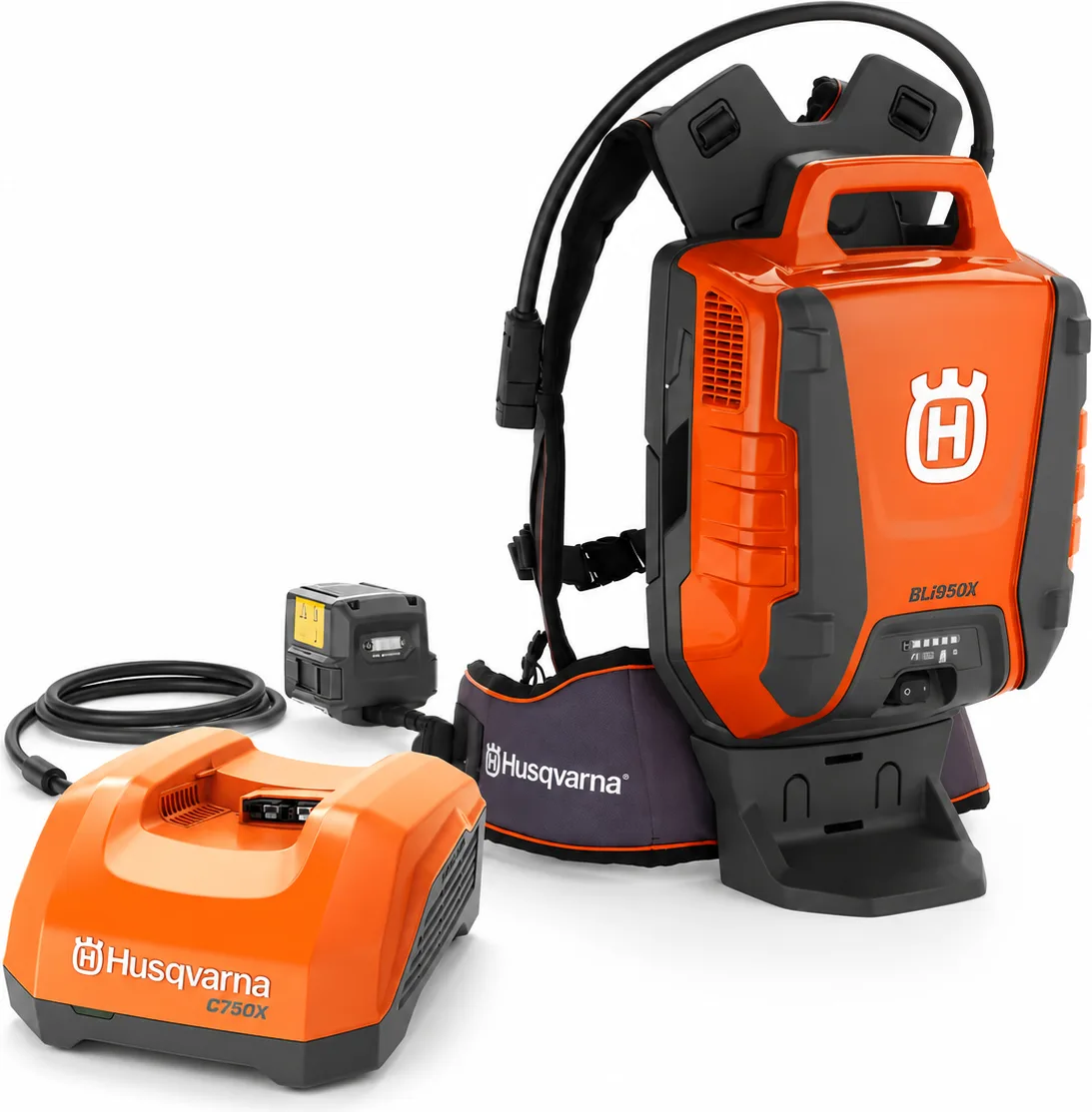 Pack Husqvarna 1 batería BLi950X 36 V 31,1 Ah con arnés + cargador 40-C750X 750 W — foto principal