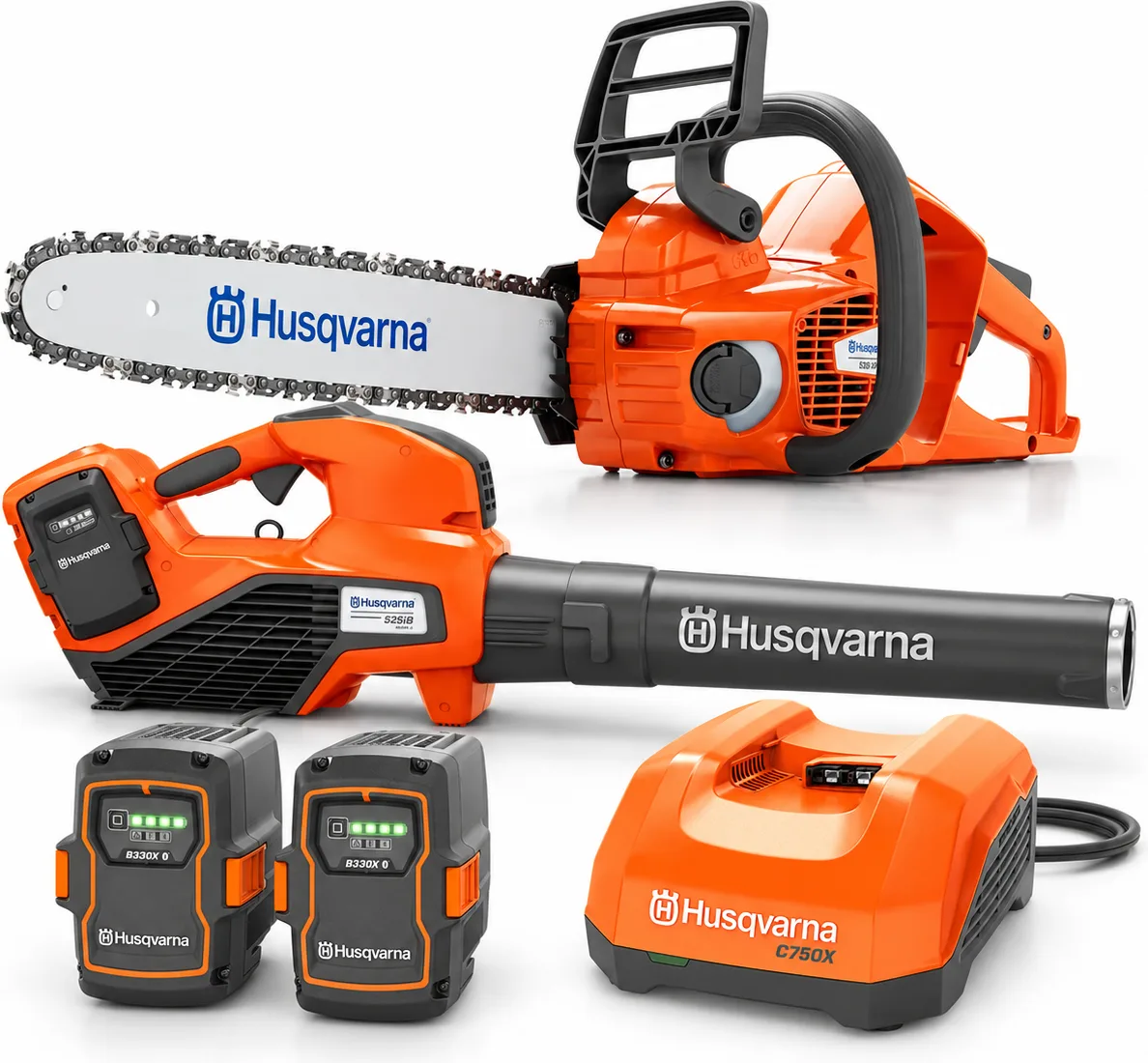 Pack corte y limpieza Husqvarna 535i XP + 525iB Mark II + 2 B330X 9 Ah + C750X — foto principal