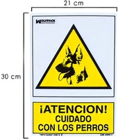 Cartel Cuidado con los Perros 30x21