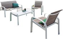 Conjunto Jardin Elyn Blanco 2 Sillones + Sofa + Mesa