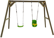 Columpio Madera Xylo Doble + Asiento Bebe