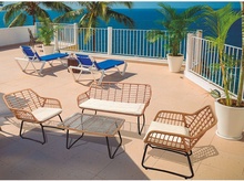 Conjunto Ratan Sofa, 2 Sillone, Mesa Baja