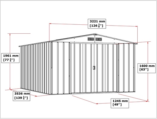 Caseta Metalica Jardin Duramax Modelo ECO Shed 10x12