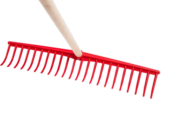 Rastrillo Plastico 22 Puas Curvo Rojo