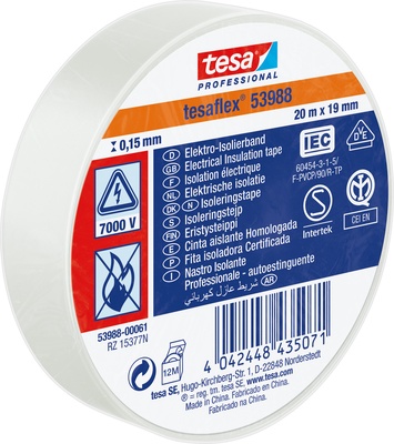 Cinta Aislante Tesa Blanca 19 mm 20 Metros