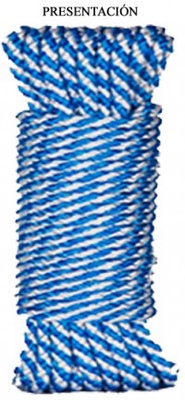 Cuerda Polipropileno / Helicoidal 5mm 25 metros Blanco/azul