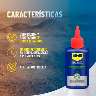 Wd-40 Bike Lubricante Cadenas Bicicleta para Ambiente Seco 100ml