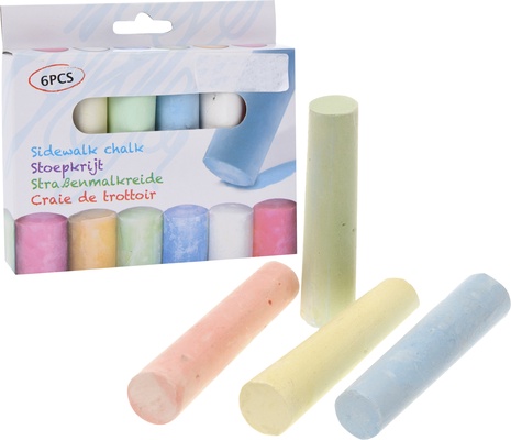 Tizas Colores Suelo Ni�os Paquete de 6