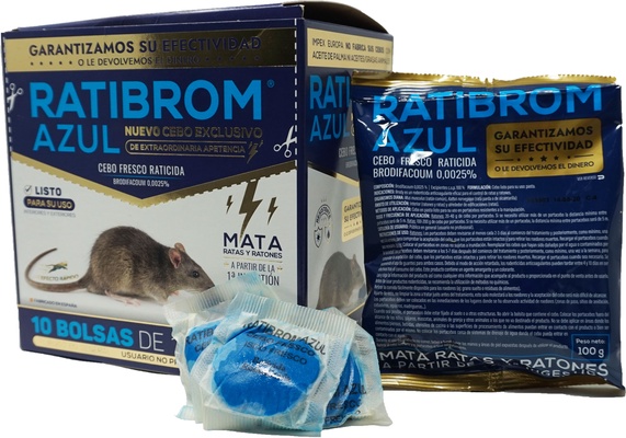 Raticida Ratibrom Azul Superapetente 100 gr