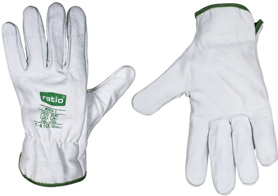 Guante Piel Flor Color Blanco Talla 10