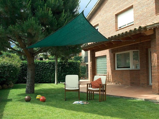 Kit SunNet Malla Sombreado Verde Triangular 3x3x3 m 