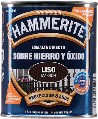 Esmalte Metalico Directo Hammerite Liso Brillo Marron 750ml Esmalte Metalico Directo Hammerite Liso Brillo Marron 750ml