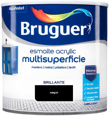 Esmalte Acr�lico Brillante Negro Bruguer 750ml