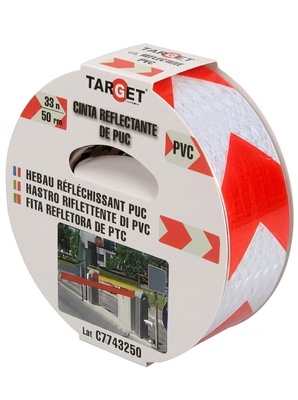 Cinta Reflectante Patron Flecha Roja/Blanca 33m x 50mm