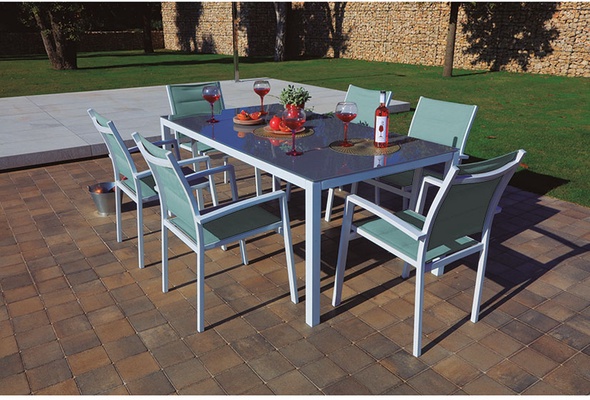 Conjunto Mesa Jardin Maldivas con 6 Sillas