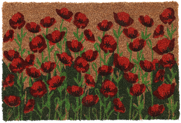 Felpudo Amapolas Fibra de Coco 