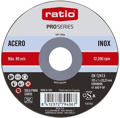 Disco Corte Inox/Metal 125x1 Disco Corte Inox/Metal 125x1