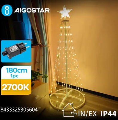 Arbol Navidad Cono Led Decorativo 1.8m Luz Calida