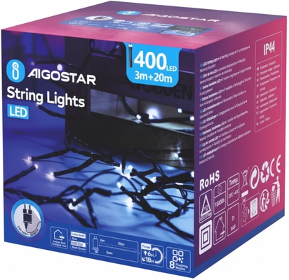 Tira de Luces Led de Navidad Luz Azul 400 Led 20 Mt