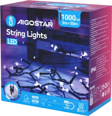 Cadena Luces Navidad Luz Fria 50+3 metros