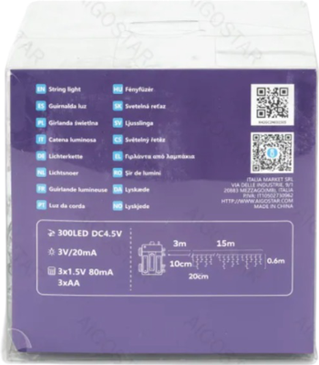 Tiras de Luces Led Navidad Luz Blanca con Pila 15x0,6 mt