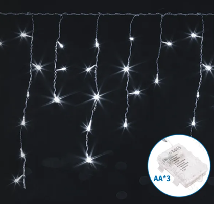 Tiras de Luces Led Navidad Luz Blanca con Pila 15x0,6 mt