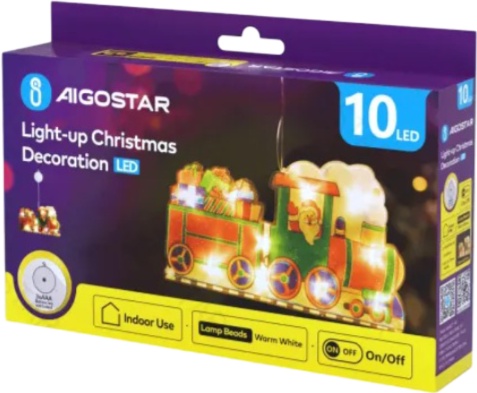 Adorno Navidad Figura Luz Tren a Pilas con Ventosa Adorno Navidad Figura Luz Tren a Pilas con Ventosa