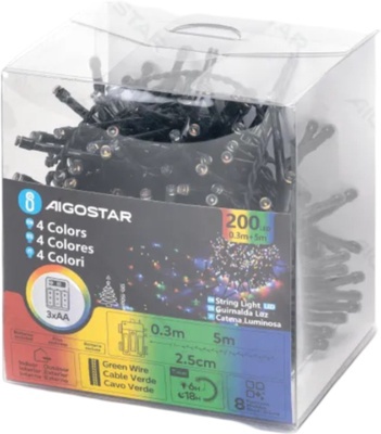 Tira Luces Led Navidad con Pila Varios Colores 25 Metros