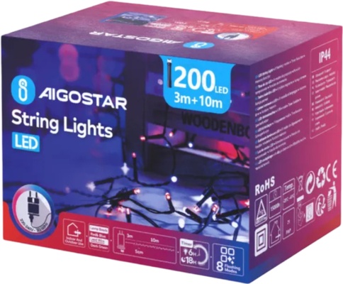 Tira Luces Led Navidad Luz Azul y Roja 3.6W 10 Metros