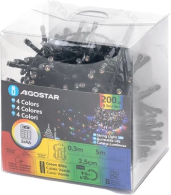 Tira Luces Led Navidad con Pila Varios Colores 0,3 x 5 m