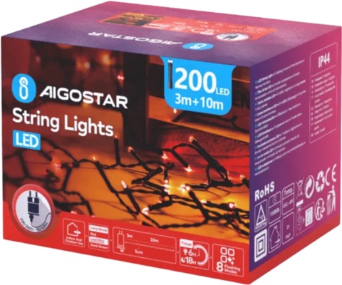 Tira Luces Led Navidad Luz Roja 3.6W 10m Tira Luces Led Navidad Luz Roja 3.6W 10m