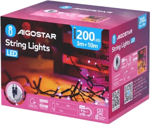 Tira de Luces Led de Navidad Luz Rosa 3.6W 10m Tira de Luces Led de Navidad Luz Rosa 3.6W 10m