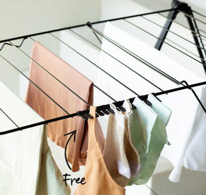 Tendedero Hangon con Alas 25m Negro  - Con Accesorio para Calcetines