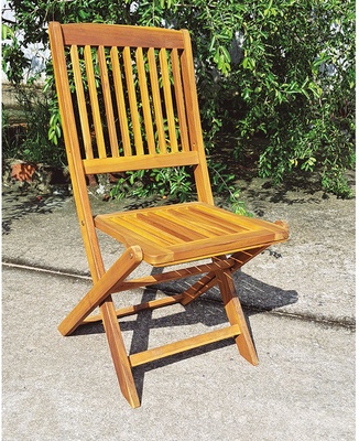 Juego de 2 Sillas Madera Acacia Sin Brazos