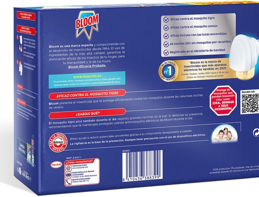 Bloom Insecticida Electrico Antimosquitos Pack 3 Aparatos + 3 Recambios