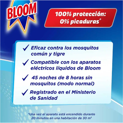 Bloom Insecticida Electrico Antimosquitos Recambio 45 Noches